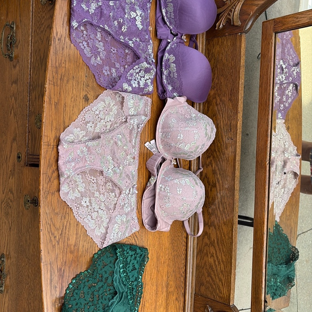 Victoria Secret 2 Bra and Panty sets and one bonus lace back panty